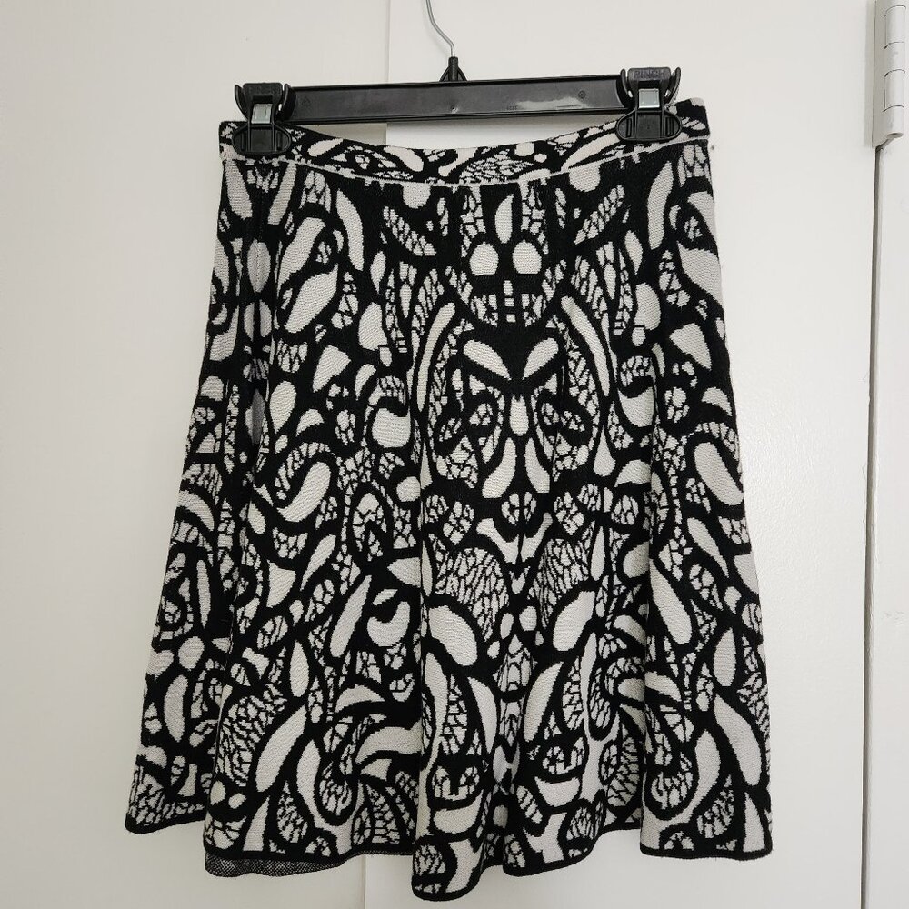 Black and white paisley sweater skirt